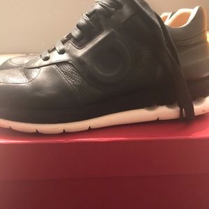Ferragamo black sneakers size 7.5